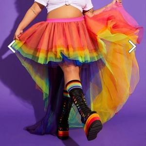 Dolls Kill Pride high low tulle grand skirt